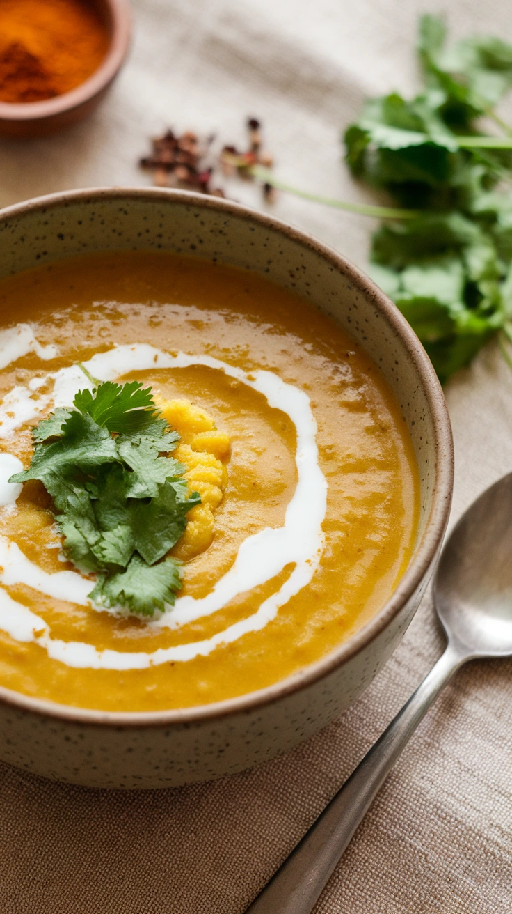 Curried Cauliflower Soup with Coconut Milk