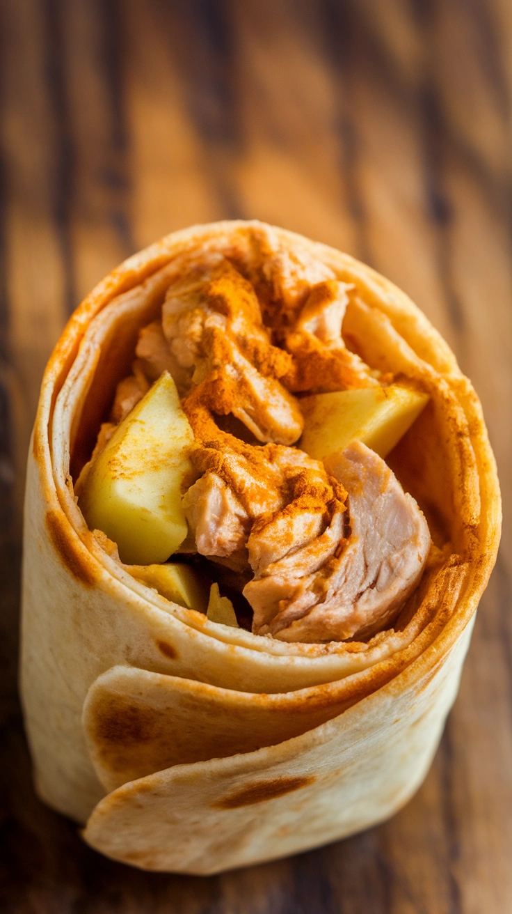 Curried Chicken and Apple Wrap