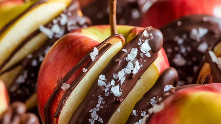 Dark Chocolate Sea Salt Baked Apples - Featured