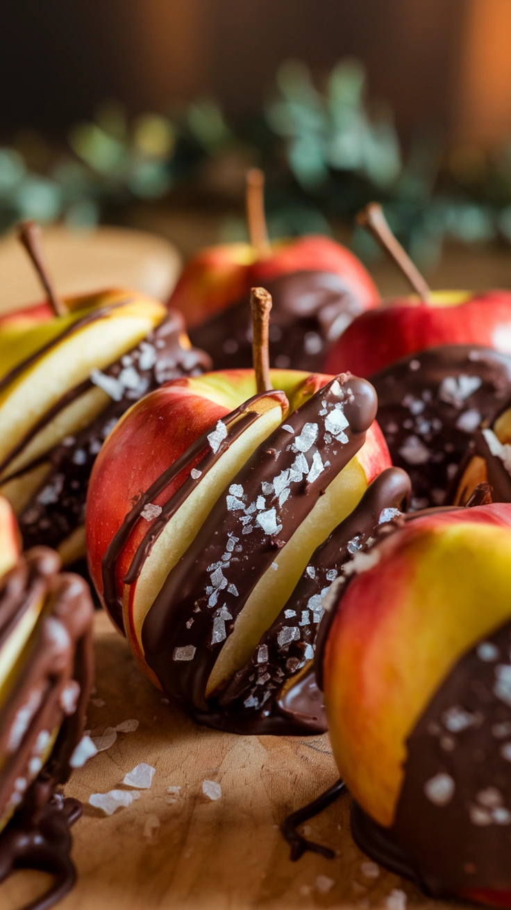 Dark Chocolate Sea Salt Baked Apples