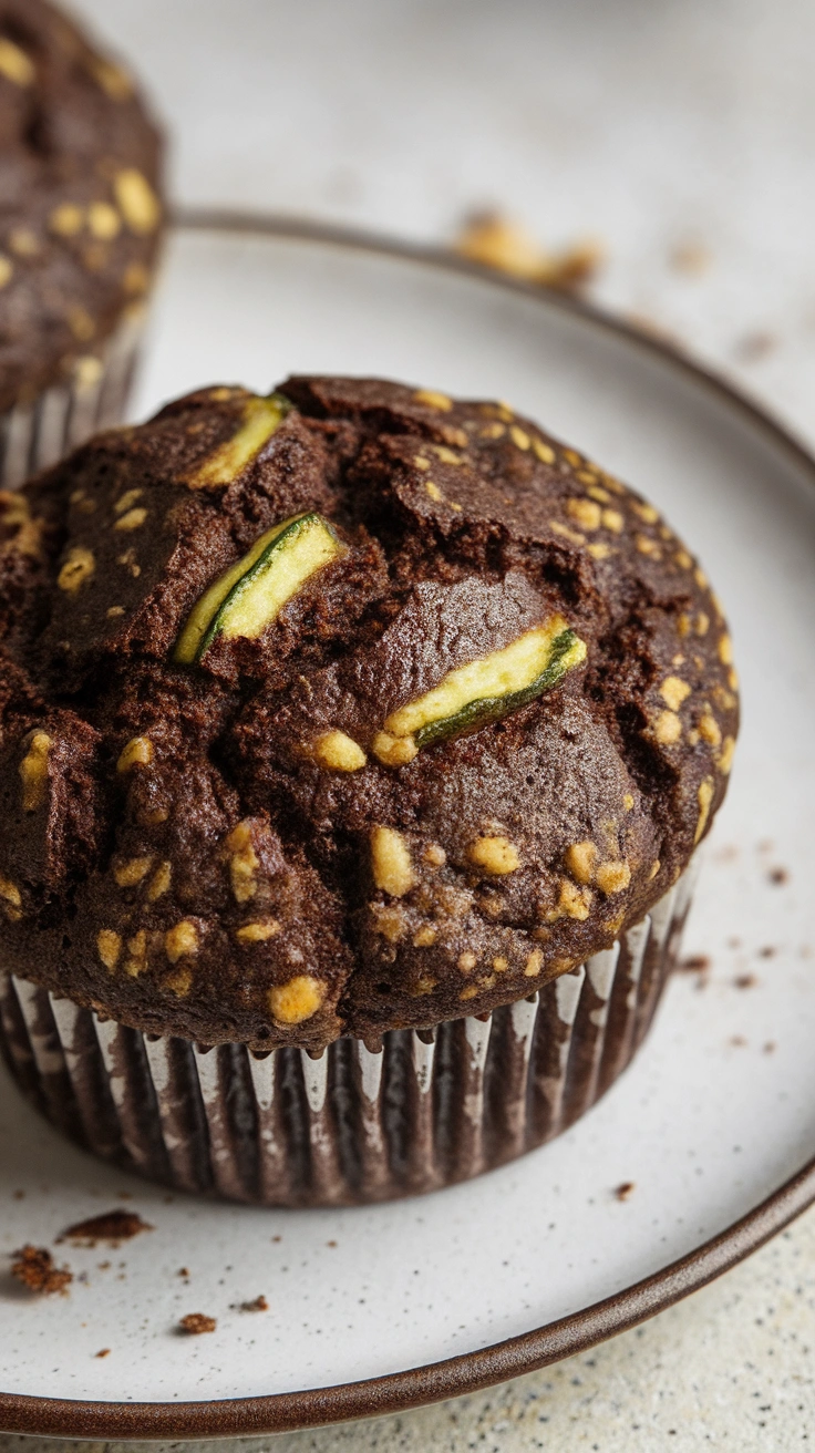 Dark Chocolate Zucchini Muffins