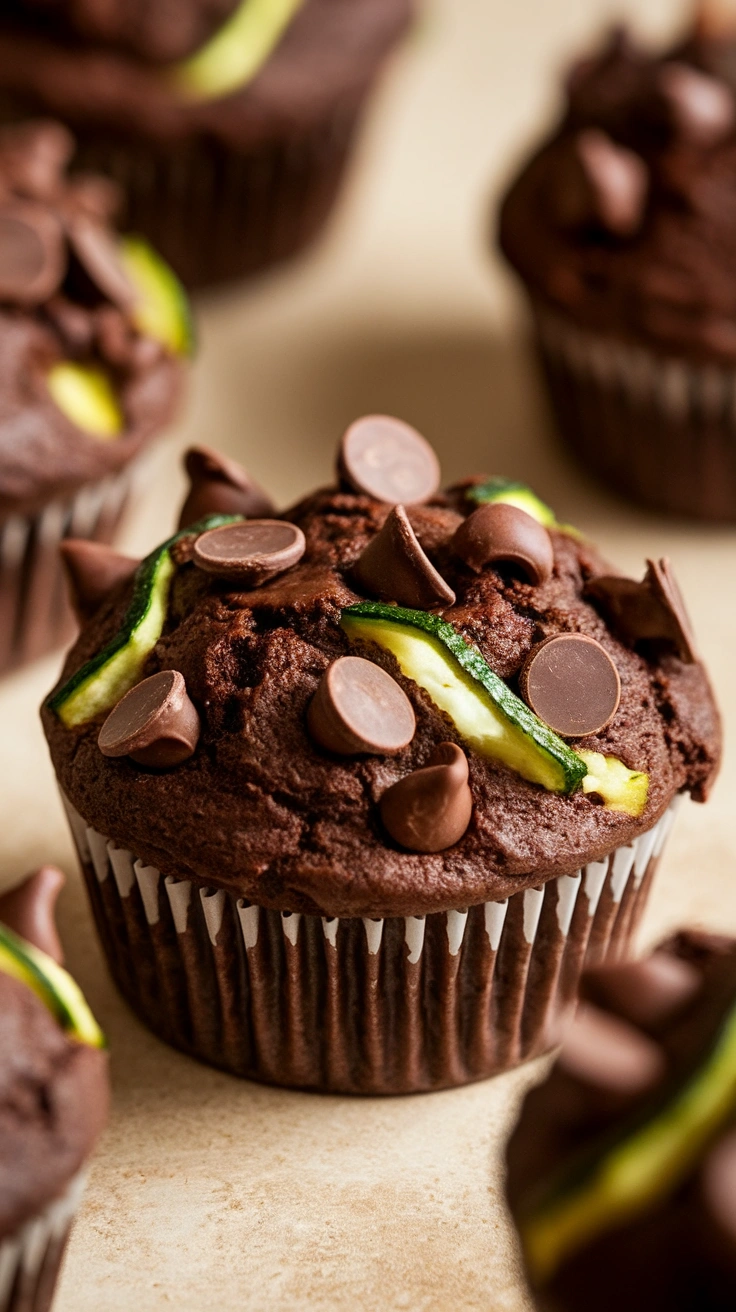 Double Chocolate Zucchini Muffins
