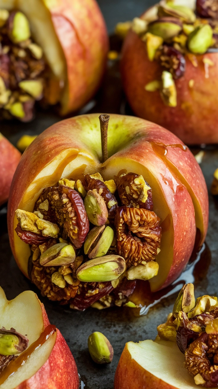 Dried Fig and Pistachio Baked Apples