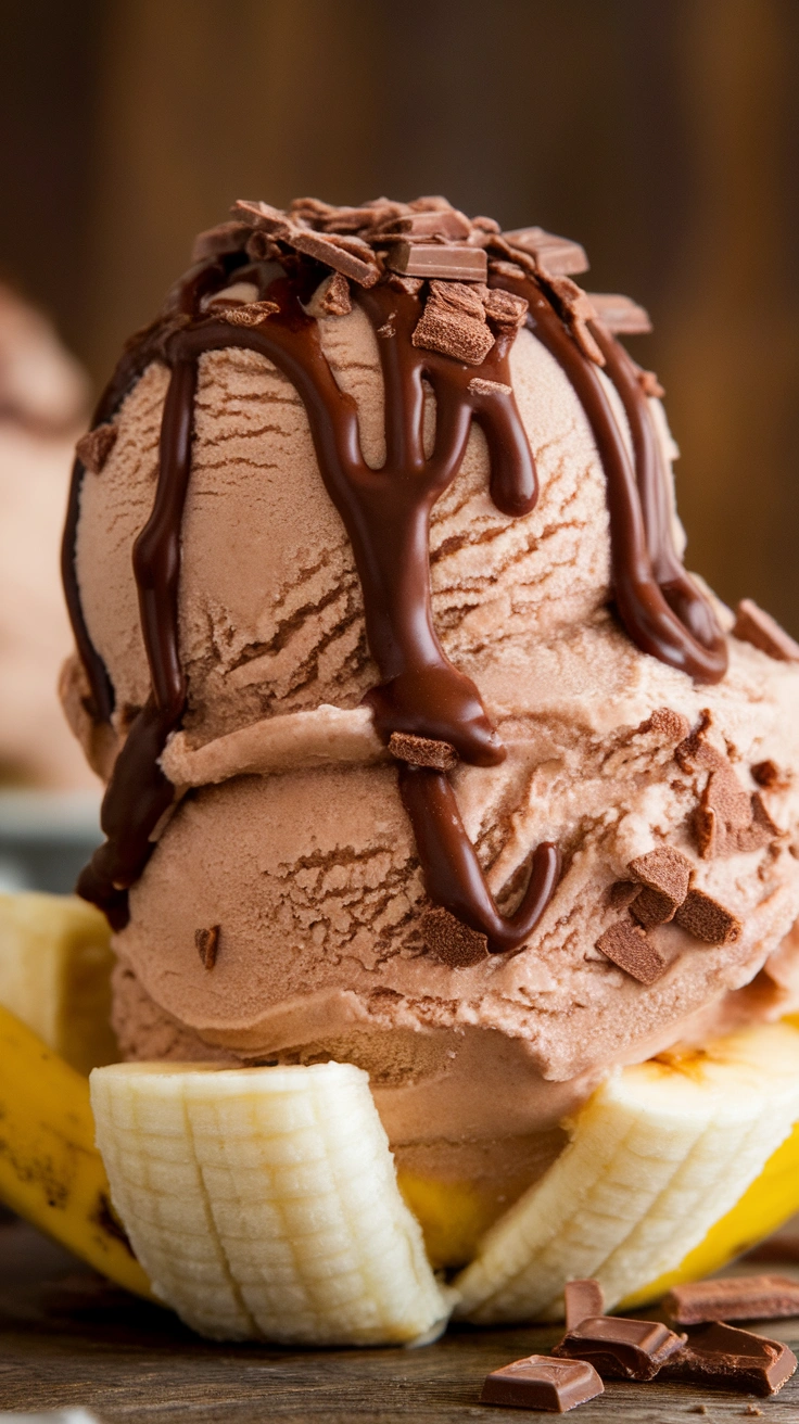 Frozen Banana Chocolate Nice Cream