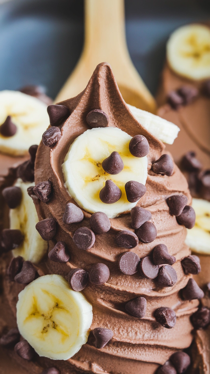 Frozen Banana Chocolate Soft Serve