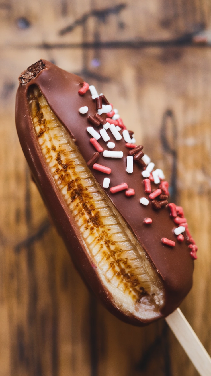 Frozen Chocolate Banana Pops