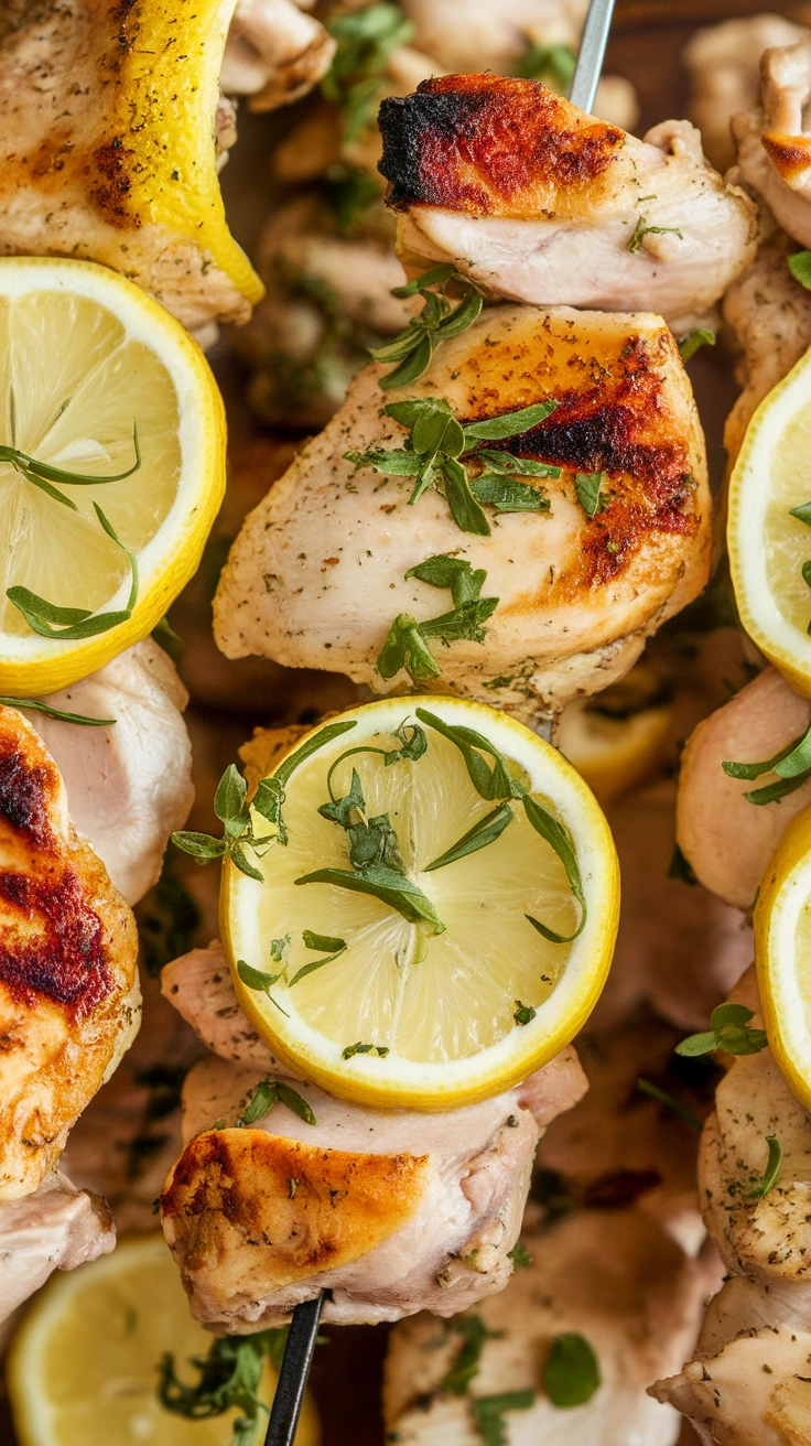 Greek Lemon Chicken Skewers