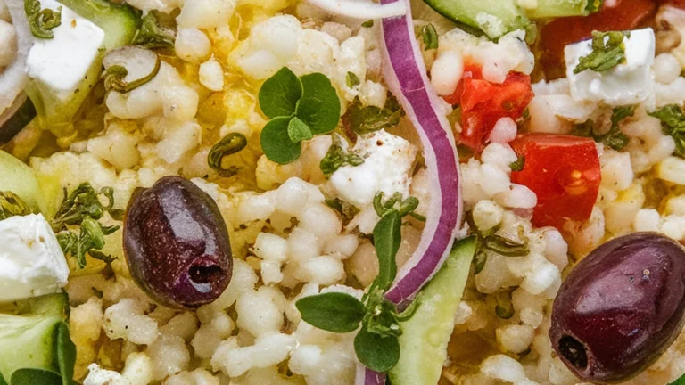 Greek Style Cauliflower Rice Salad - Featured