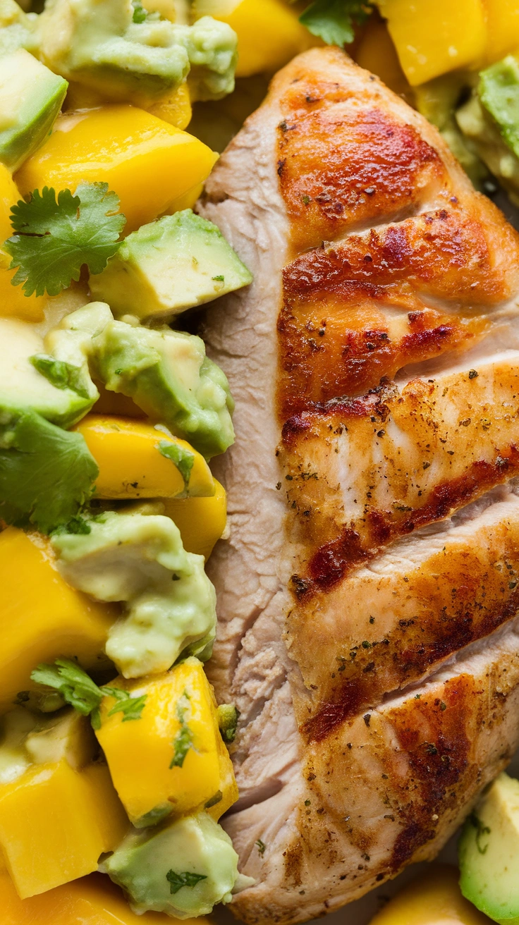 Grilled Chicken Breast with Mango Avocado Salsa