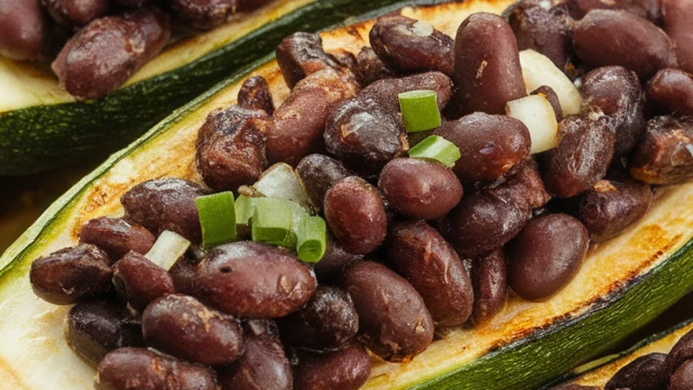Grilled Zucchini Boats with Black Beans