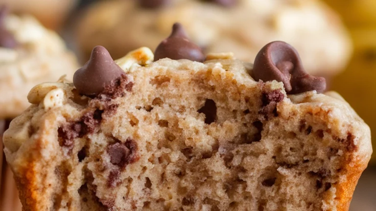 Healthy Banana Oat Chocolate Chip Muffins - Featured