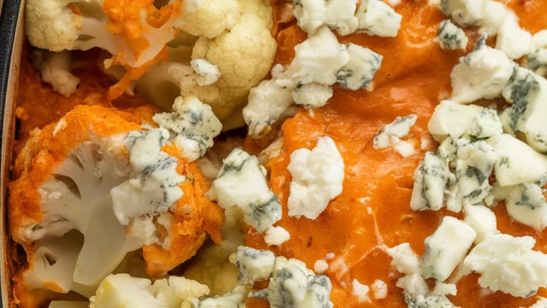 Healthy Buffalo Chicken and Cauliflower Casserole - Featured