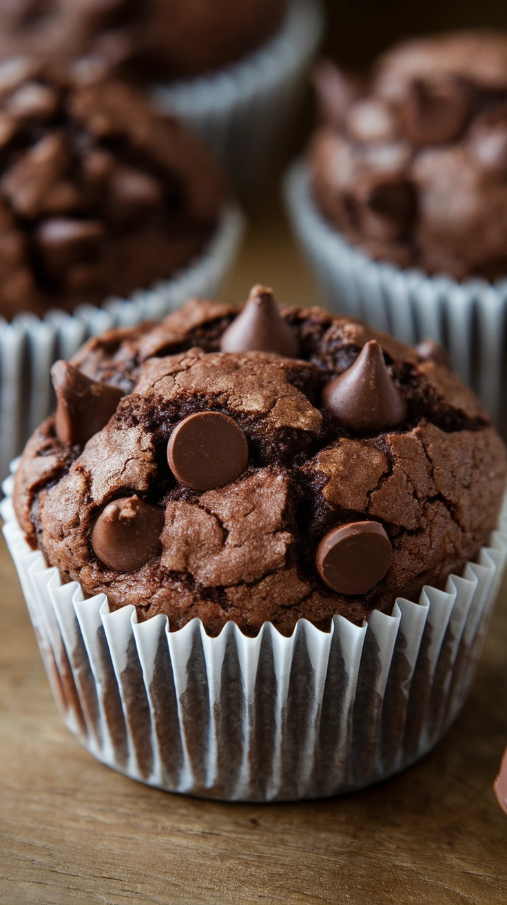 Healthy Double Chocolate Muffins