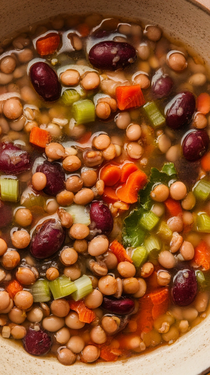Hearty Lentil and Kidney Bean Soup