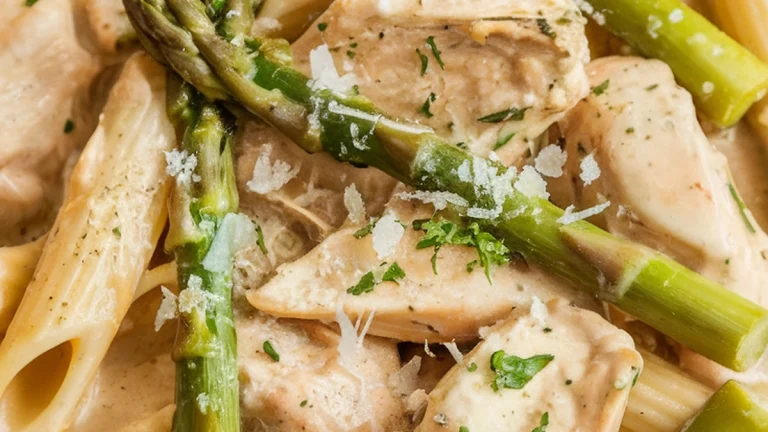Lemon Garlic Chicken and Asparagus Penne - Featured