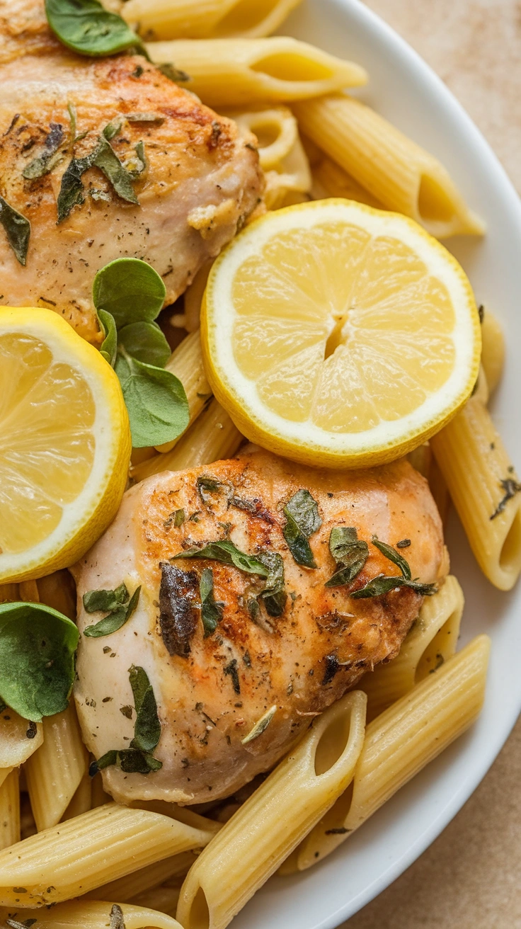 Lemon Garlic Herb Chicken Penne