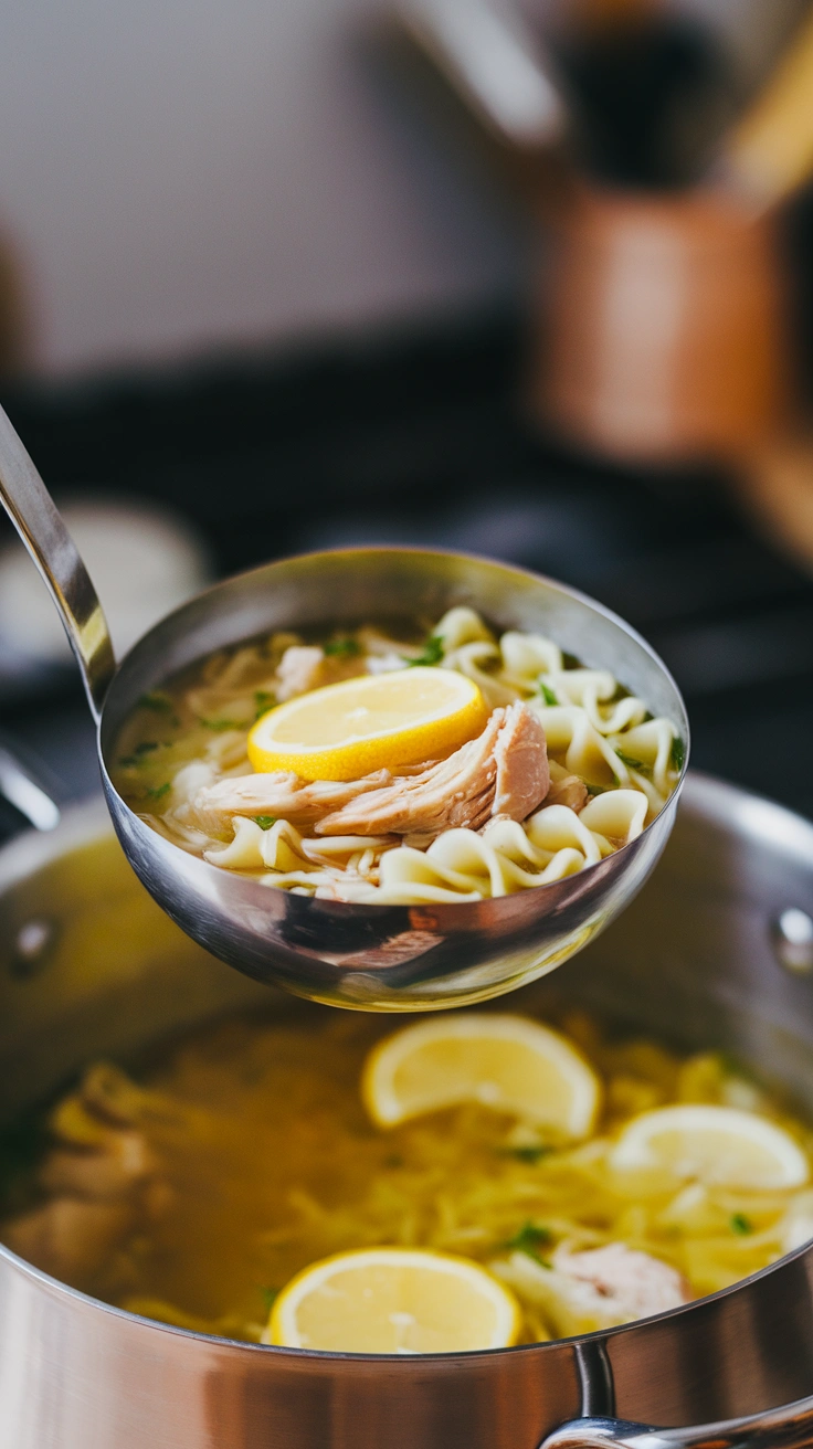 Lemon Ginger Chicken Noodle Soup
