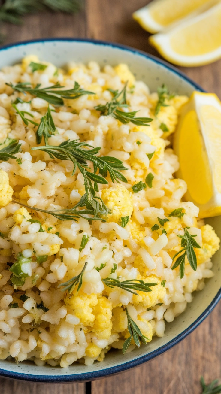 Lemon Herb Cauliflower Rice Pilaf