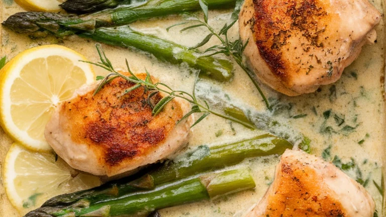 Lemon Herb Chicken and Asparagus Casserole - Featured
