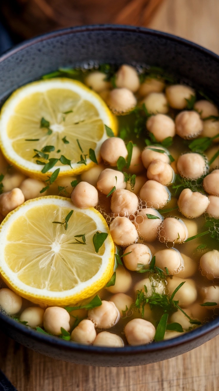 Lemon Herb Chickpea Soup