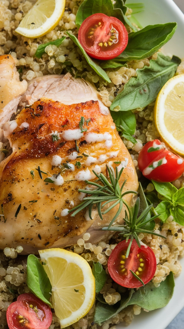 Lemon Herb Quinoa Chicken Salad