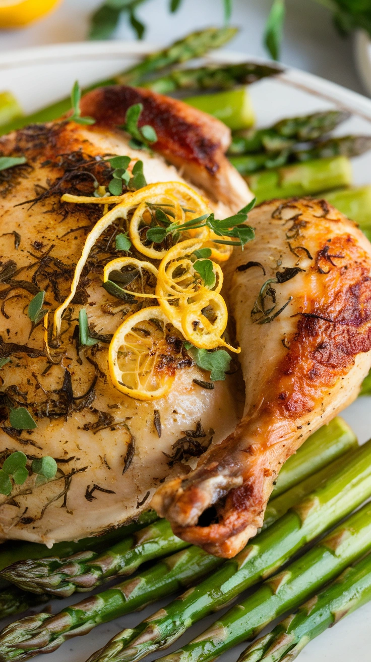 Lemon Herb Roasted Chicken with Asparagus