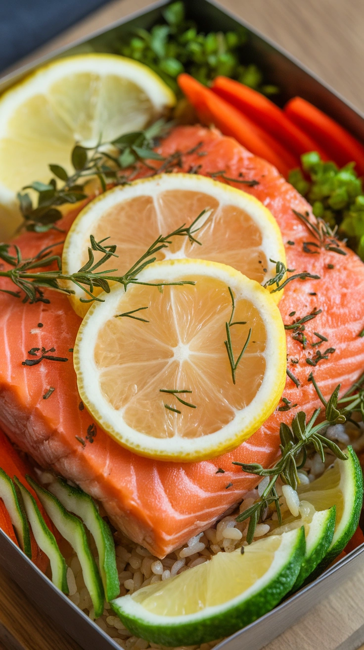 Lemon Herb Salmon Bento