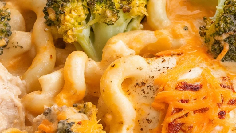 Lighter Broccoli and Sharp Cheddar Chicken Mac - Featured