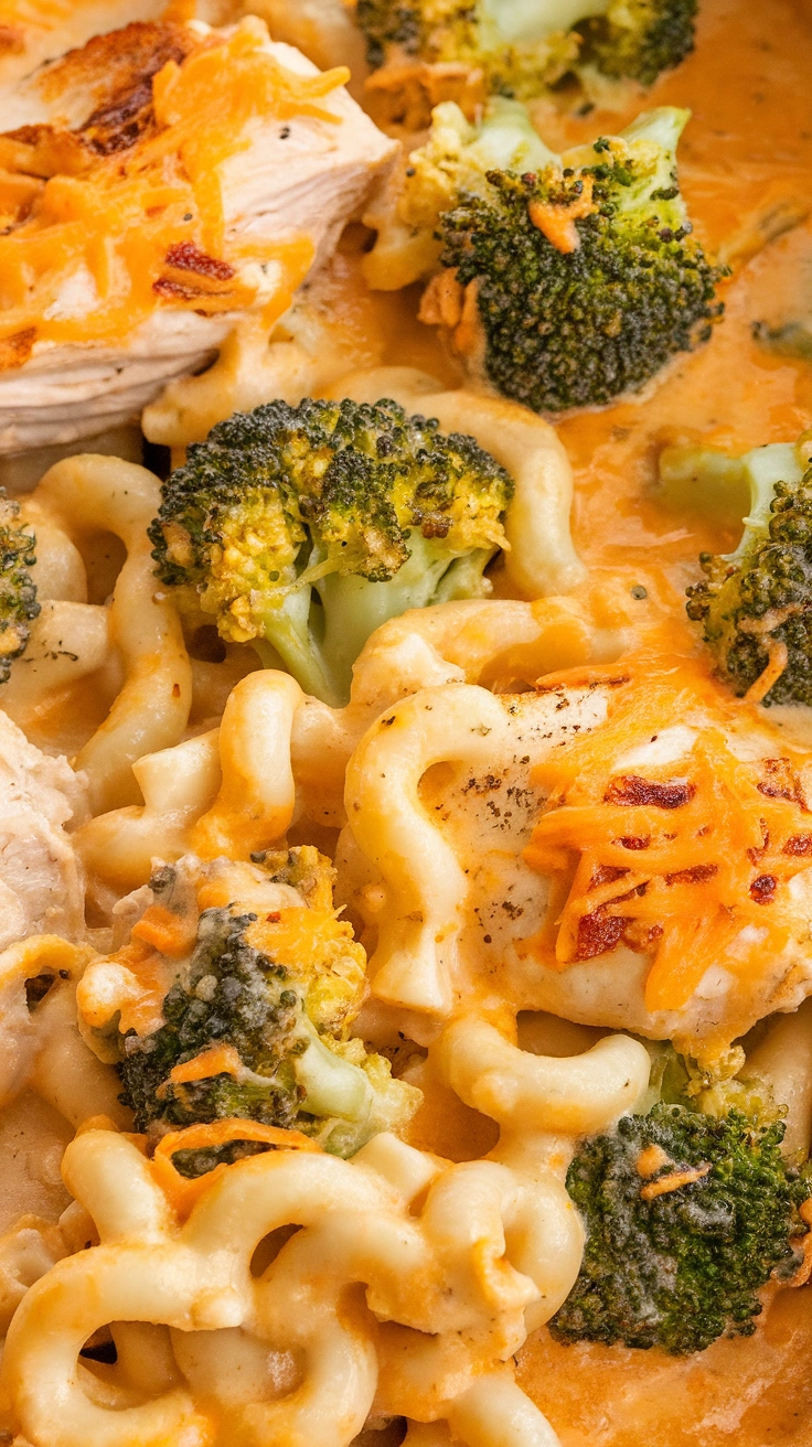 Lighter Broccoli and Sharp Cheddar Chicken Mac
