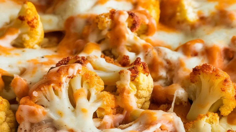 Low-Carb Buffalo Chicken and Cauliflower Casserole - Featured