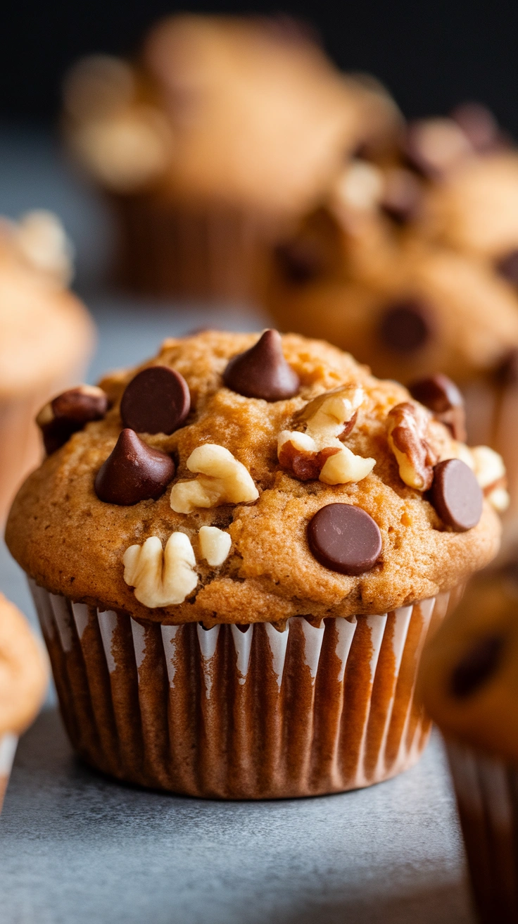 Maple Walnut Chocolate Chip Muffins