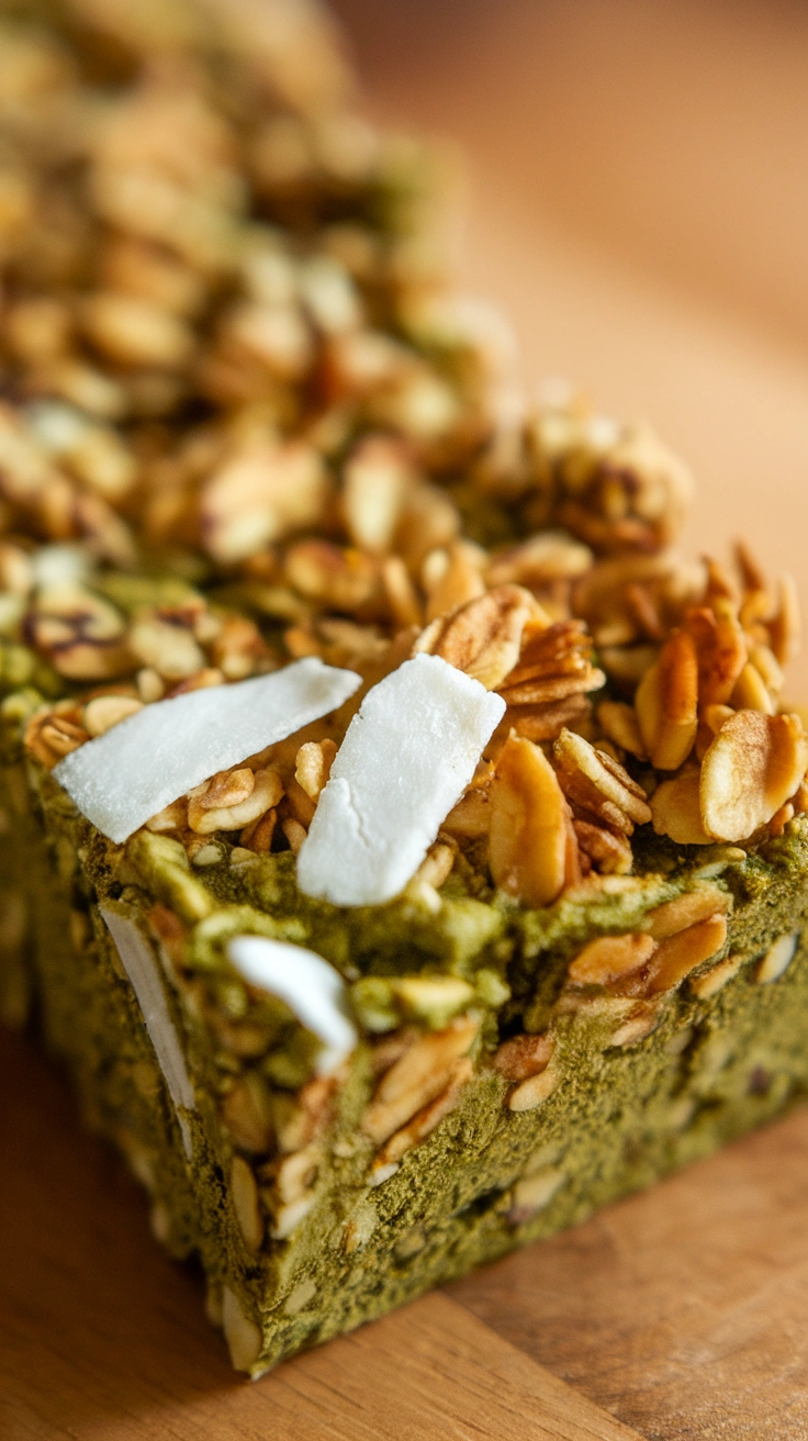 Matcha Coconut Granola Bars