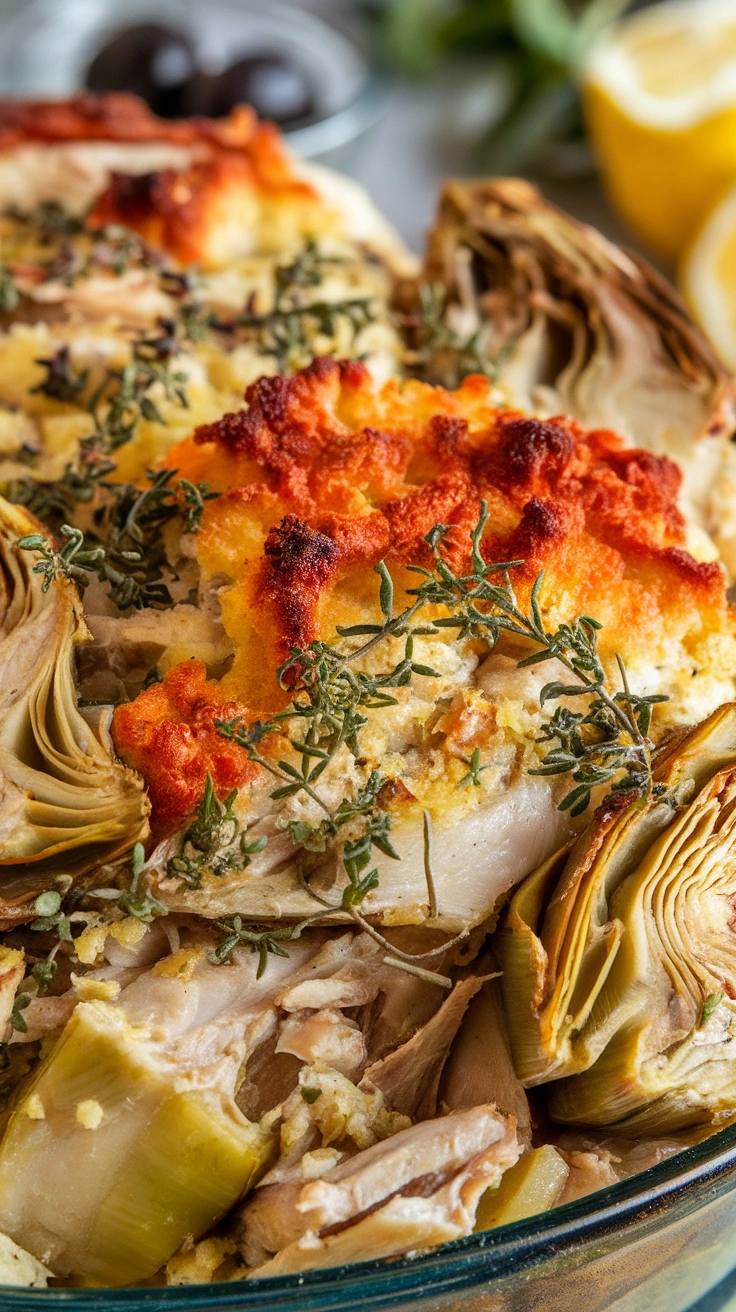 Mediterranean Artichoke and Chicken Casserole