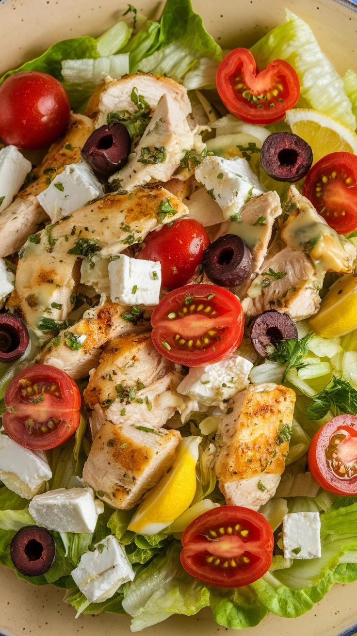 Mediterranean Feta Chicken Salad