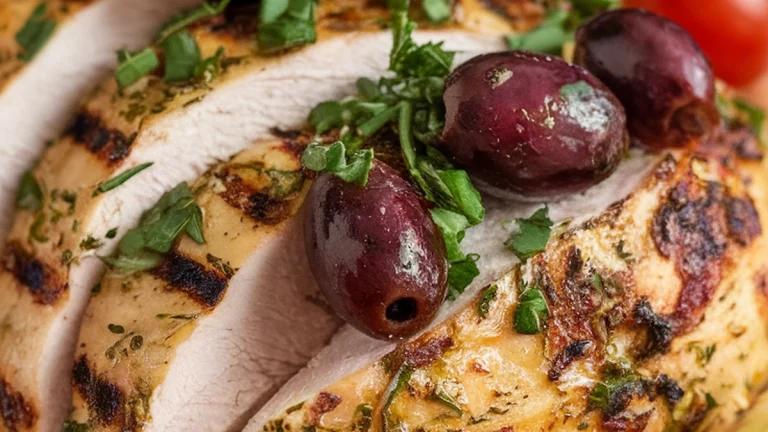 Mediterranean Grilled Chicken Breast with Olives - Featured