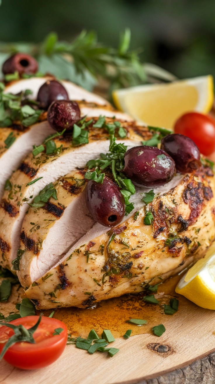 Mediterranean Grilled Chicken Breast with Olives