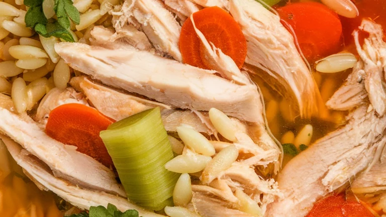 Mediterranean Orzo Chicken Soup - Featured