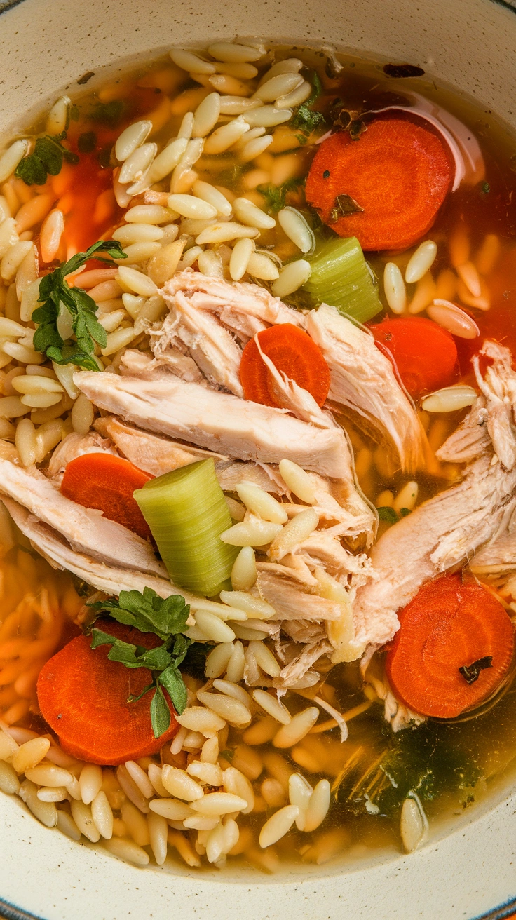 Mediterranean Orzo Chicken Soup