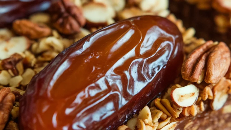 No-Bake Date and Nut Granola Bars - Featured