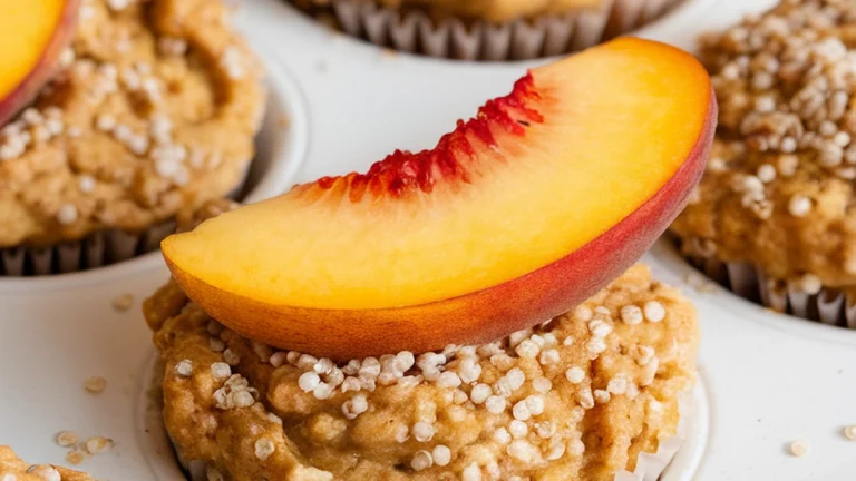 Peach Ginger Quinoa Muffins - Featured