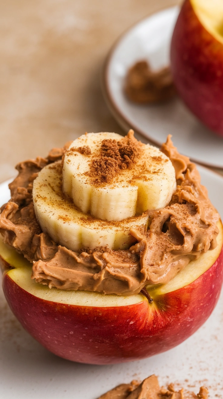 Peanut Butter Banana Baked Apples