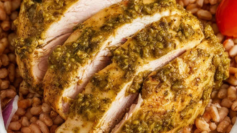 Pesto Chicken and Farro Bowl - Featured