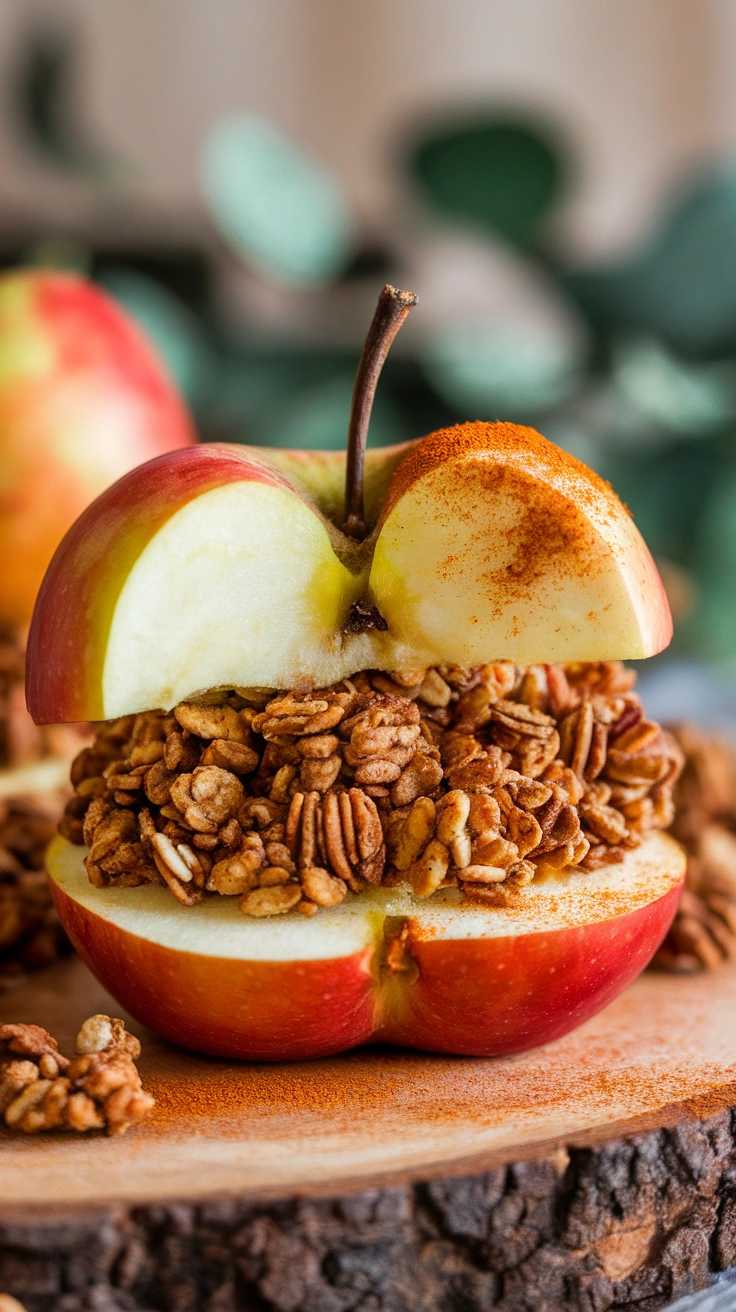 Pumpkin Spice Granola Apples