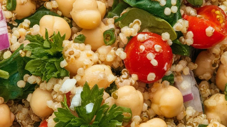 Quinoa and Spinach Power Chickpea Salad - Featured
