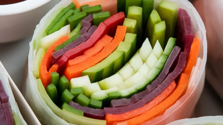 Rainbow Veggie Summer Roll Bento - Featured