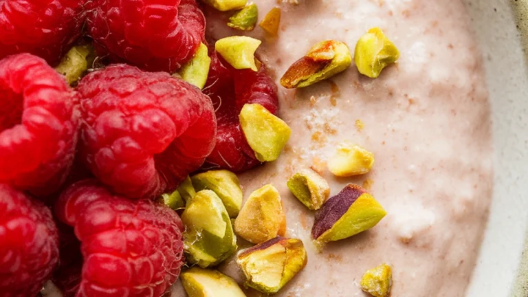 Raspberry Pistachio Porridge - Featured