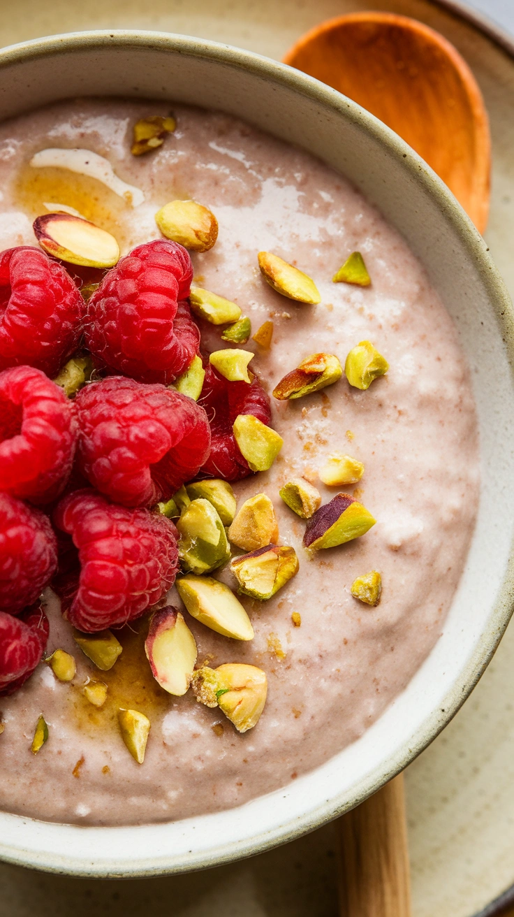 Raspberry Pistachio Porridge