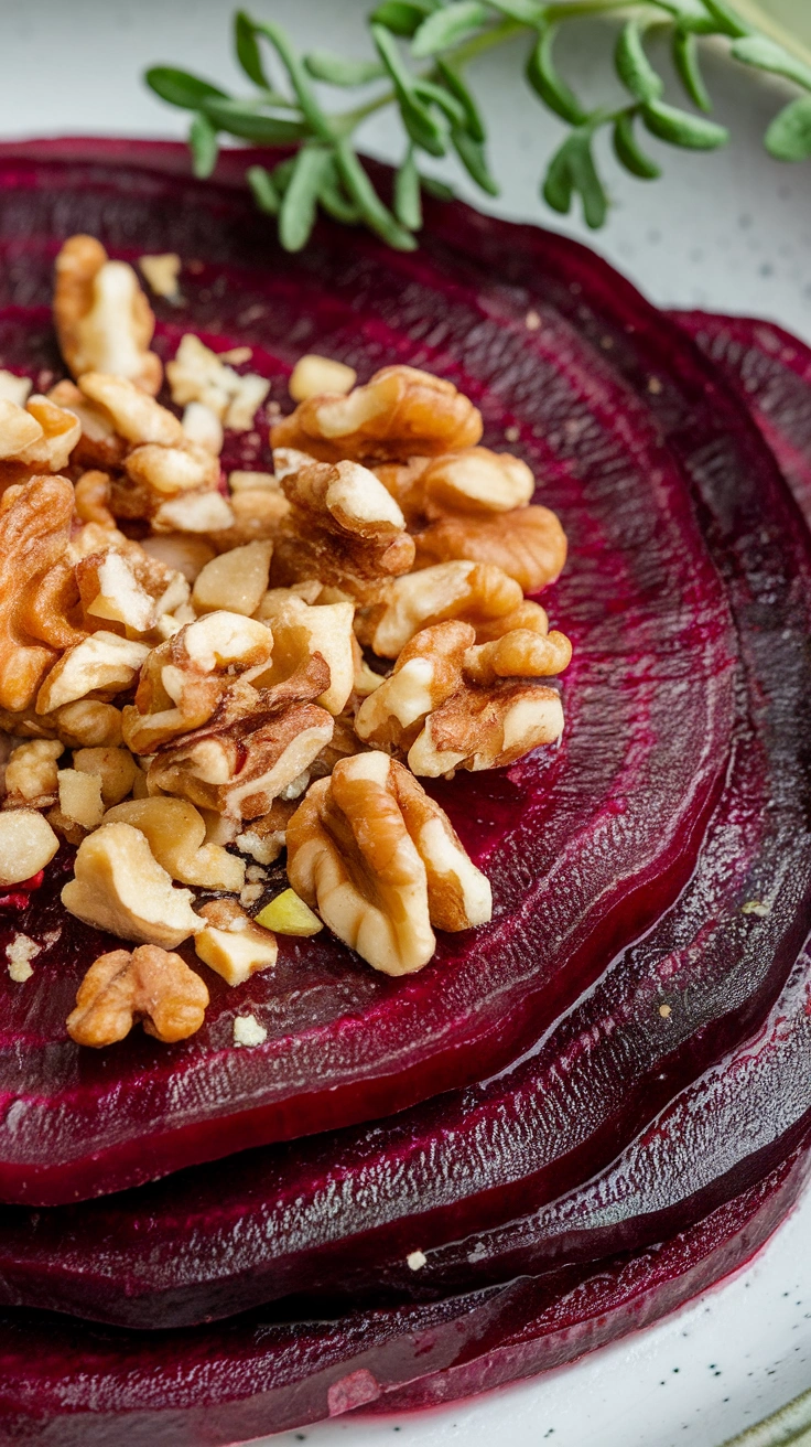 Raw Beet Carpaccio with Walnuts