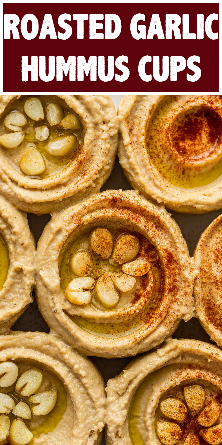 Roasted Garlic Hummus Cups