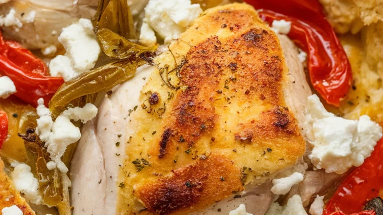 Roasted Red Pepper and Feta Chicken Casserole